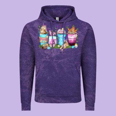 Rabbit Coffee Cups Vintage Hoodie Designed By Zillion Design Studio