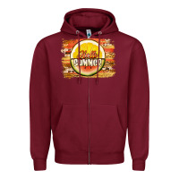 Burgundy hello summer watermelon lemon Zipper Hoodie - Jasminsmagicworld
