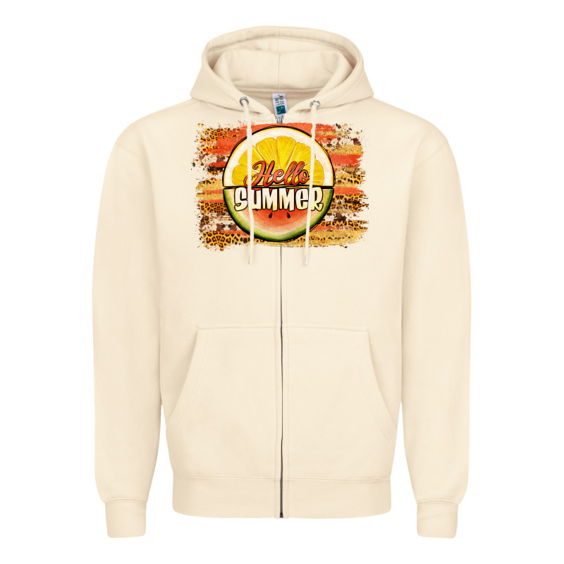 Hello Summer Watermelon Lemon Zipper Hoodie by Jasminsmagicworld | Teevron