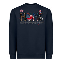 Navy home of the free beacuse of the brave Heavyweight Sweatshirt - CowhideDigitalArt