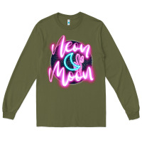 Army Green neon moon Long Sleeve Tee - JahusDesignShop