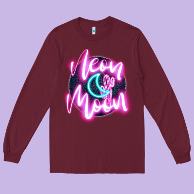 Neon Moon Long Sleeve Tee Designed By Jahusdesignshop