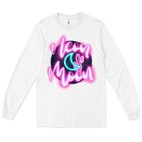 White neon moon Long Sleeve Tee - JahusDesignShop
