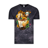 Cloud Black simmental cow bobba cup Vintage Tee - FaDigitalArtStudio