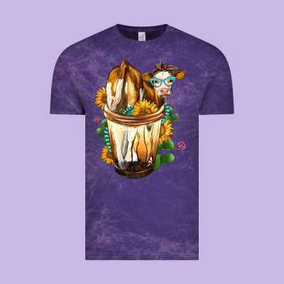 Simmental Cow Bobba Cup Vintage Tee Designed By Fadigitalartstudio