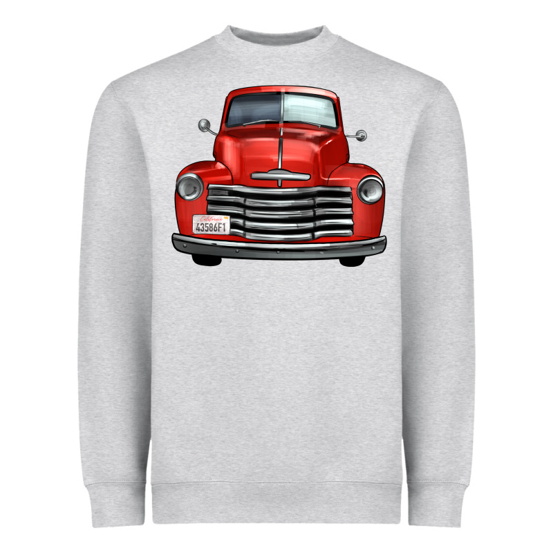 Western Red Truck Front View Heavyweight Sweatshirt by FaDigitalArtStudio | Teevron