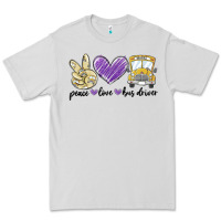 Dove Grey peace love bus driver Premium Tee - MaliasSmallBusiness