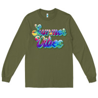 Army Green summer vibes Long Sleeve Tee - JahusDesignShop