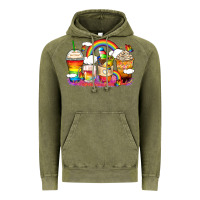 Vintage Olive rainbow coffee cups Vintage Hoodie - Zillion Design Studio