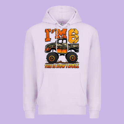 I'm Six This Is How I Roll Monster Truck Birthday Premium Hoodie Designed By Jasminsmagicworld