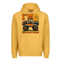 Mustard i'm six this is how i roll monster truck birthday Premium Hoodie - Jasminsmagicworld