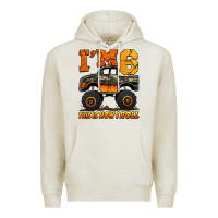 Oatmeal Heather i'm six this is how i roll monster truck birthday Premium Hoodie - Jasminsmagicworld