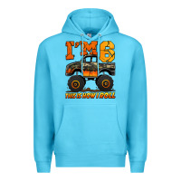 Ocean Blue i'm six this is how i roll monster truck birthday Premium Hoodie - Jasminsmagicworld