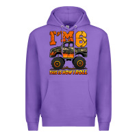 Purple i'm six this is how i roll monster truck birthday Premium Hoodie - Jasminsmagicworld