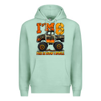 Seafoam i'm six this is how i roll monster truck birthday Premium Hoodie - Jasminsmagicworld