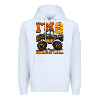 White i'm six this is how i roll monster truck birthday Premium Hoodie - Jasminsmagicworld