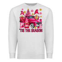 Oatmeal Heather Tis' the season pink Christmas gnomes truck Premium Sweatshirt - NancyCooperArtShop