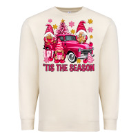 Sandshell Tis' the season pink Christmas gnomes truck Premium Sweatshirt - NancyCooperArtShop