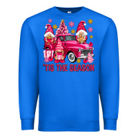 True Royal Tis' the season pink Christmas gnomes truck Premium Sweatshirt - NancyCooperArtShop
