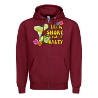 Burgundy life is short make it salty Zipper Hoodie - Jasminsmagicworld