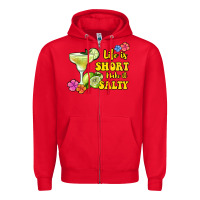 Red life is short make it salty Zipper Hoodie - Jasminsmagicworld