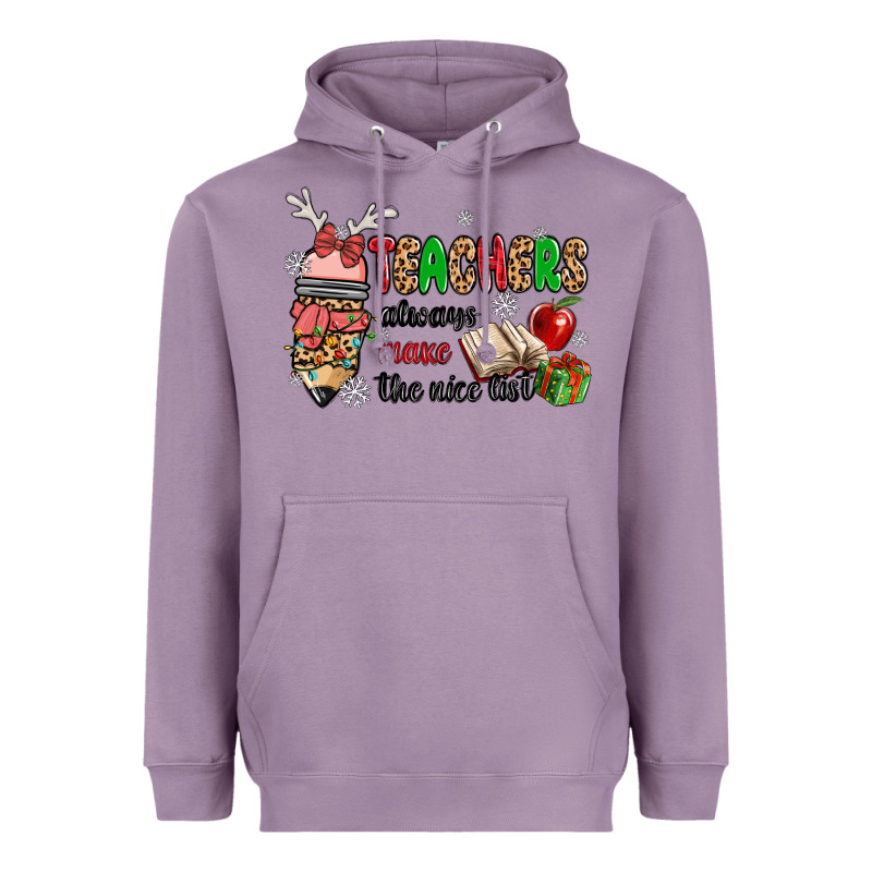 Teachers Always Make The Nice List Heavyweight Hoodie by MaliasSmallBusiness | Teevron