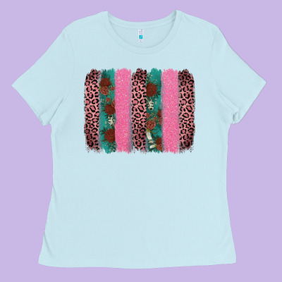 Valentine's Leopard Brushstroke Ladies Tee Designed By Adodesignshop