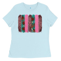 Baby Blue valentine's leopard brushstroke Ladies Tee - AdoDesignShop