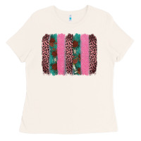 Bone valentine's leopard brushstroke Ladies Tee - AdoDesignShop