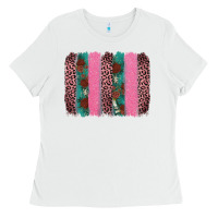 White valentine's leopard brushstroke Ladies Tee - AdoDesignShop