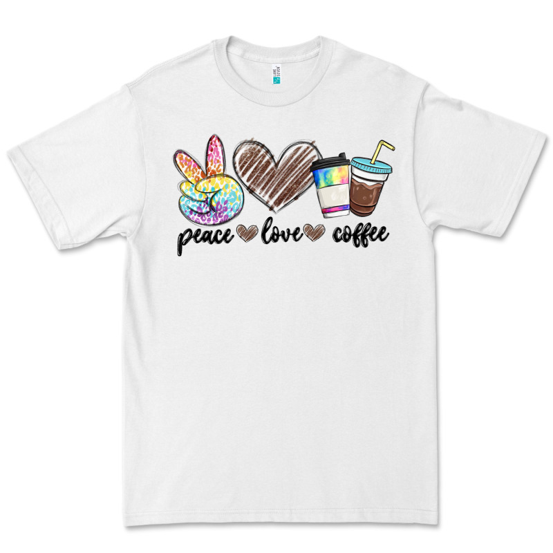 Peace Love Coffee Premium Tee by MaliasSmallBusiness | Teevron