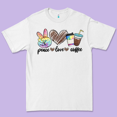 Premium Tee peace love coffee