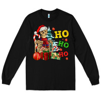 Black Christmas ho ho ho skeleton Long Sleeve Tee - AdoDesignShop