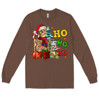 Chestnut Christmas ho ho ho skeleton Long Sleeve Tee - AdoDesignShop