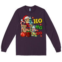Plum Christmas ho ho ho skeleton Long Sleeve Tee - AdoDesignShop