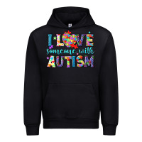 Black I love someone with Autism Urban Hoodie - NancyCooperArtShop