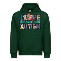 Forest Green I love someone with Autism Urban Hoodie - NancyCooperArtShop