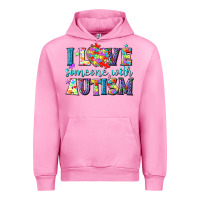 Fuchsia Pink I love someone with Autism Urban Hoodie - NancyCooperArtShop