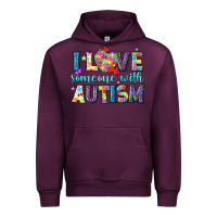 Mauve Wine I love someone with Autism Urban Hoodie - NancyCooperArtShop