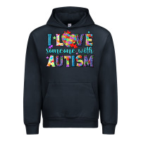 Navy I love someone with Autism Urban Hoodie - NancyCooperArtShop