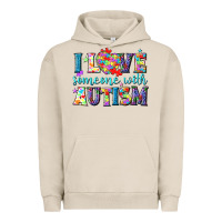 Pigment French Oak I love someone with Autism Urban Hoodie - NancyCooperArtShop