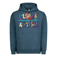 Pigment Midnight Navy I love someone with Autism Urban Hoodie - NancyCooperArtShop