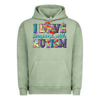 Pigment Oil Green I love someone with Autism Urban Hoodie - NancyCooperArtShop