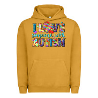 Pigment Peanut Butter I love someone with Autism Urban Hoodie - NancyCooperArtShop