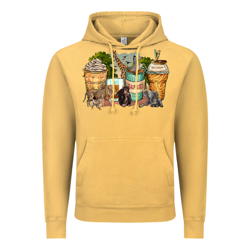 Safari Animals Coffee Cups Vintage Hoodie by Zillion Design Studio | Teevron