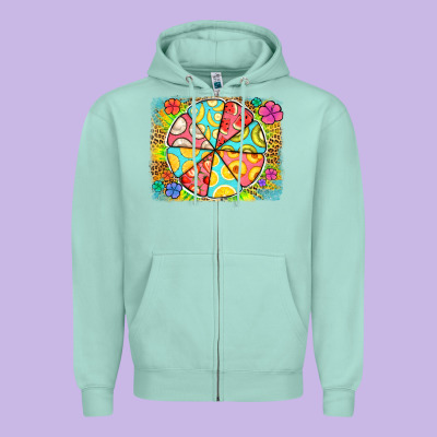 Fruit Plate Zipper Hoodie Designed By Jasminsmagicworld