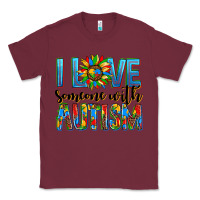 Burgundy ı love someone with autism Classic Tee - AdoDesignShop