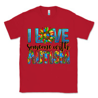 Red ı love someone with autism Classic Tee - AdoDesignShop