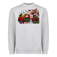 Heather Grey christmas farm animals truck Heavyweight Sweatshirt - RacoonDesign