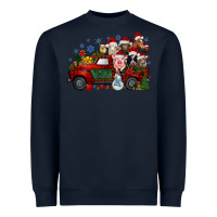 Navy christmas farm animals truck Heavyweight Sweatshirt - RacoonDesign